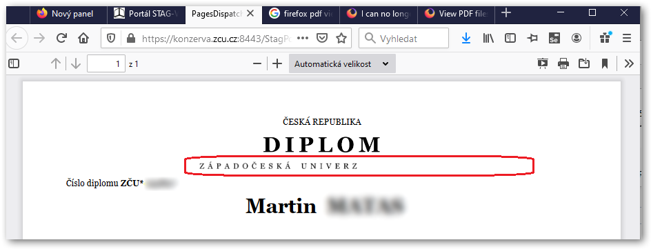Chybný prohlížeč PDF ve Firefoxu