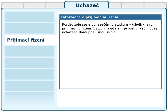 Portlet Informace o přijímacím řízení